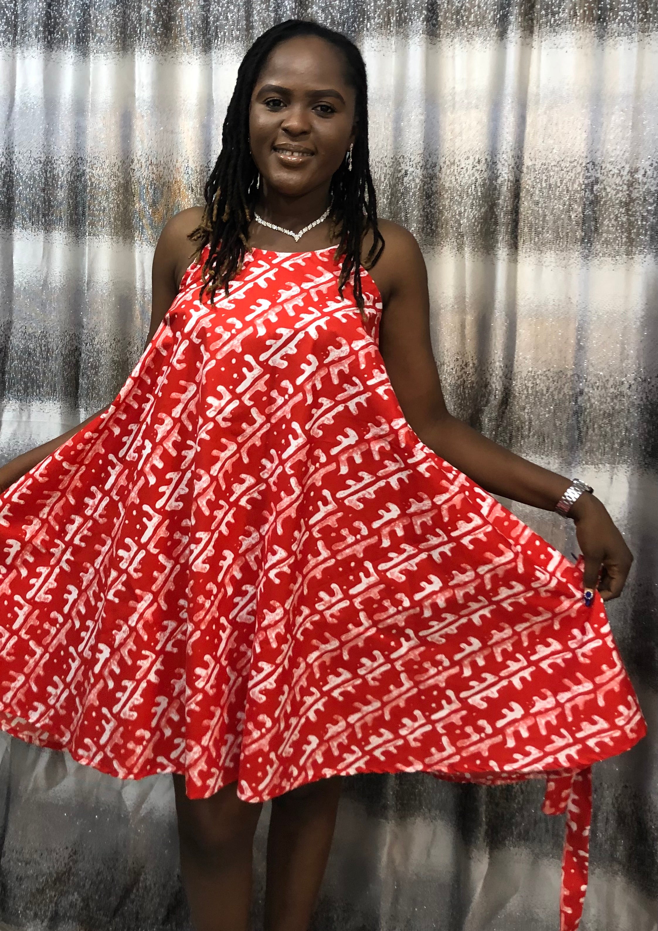 African Print Flare Dress, Moroccan Flare Outfit, Nigerian Gown, Moo-Moo Dress, Ankara Dresses. (Short/knee Length)