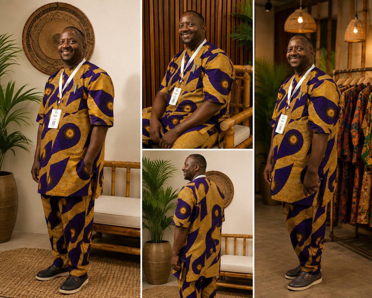 Nigeria/African 2pc Set Ankara Men's Native Traditional Senator Style Wear, Handmade African Ankara Men's Senator Suit /Outfit, African Ankara Set: Traditional Style 100% Cotton, Kaftan, Men Wear, Men's Handmade African Traditional Suit / Outfit