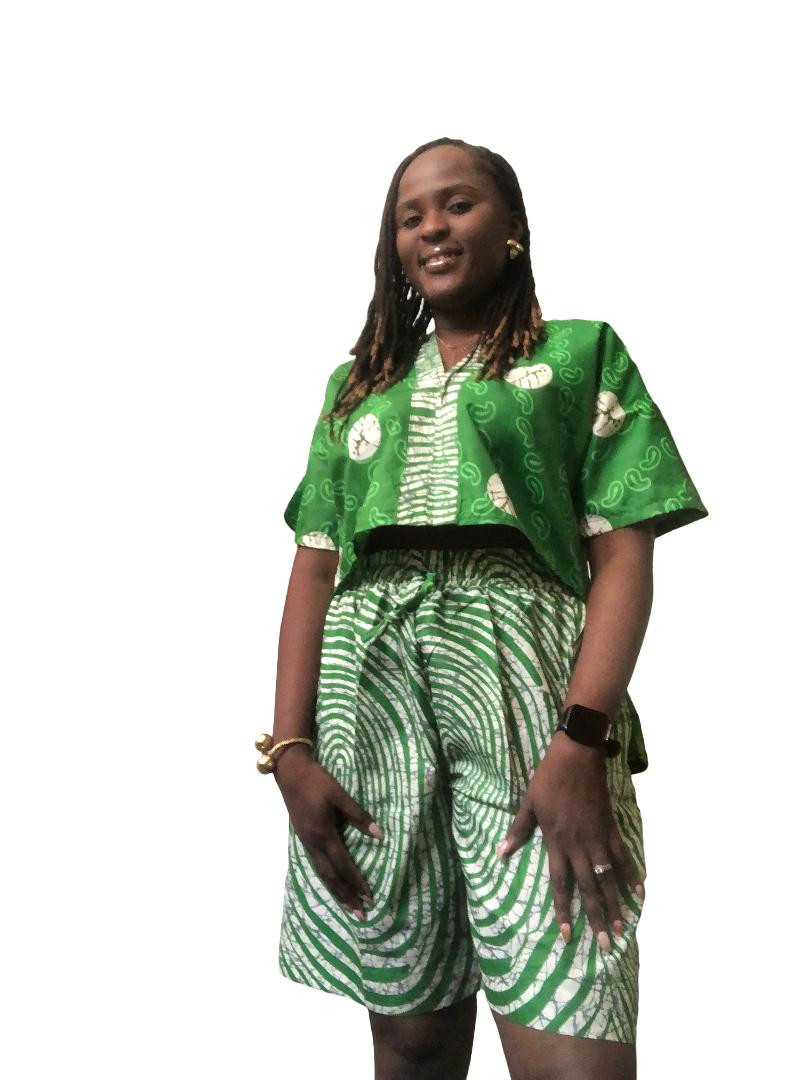 African Women's Crop Top and Pants, Ankara 2 Piece Set Casual Outfits. Ankara Crop Top, Ankara Pants, 2 Piece Party Outfit, Shorts, Ankara Trouser, Gift for Her, African Print Pants, Ankara Crop Top and Pants, Ankara Knee Length Pants and Crop Top