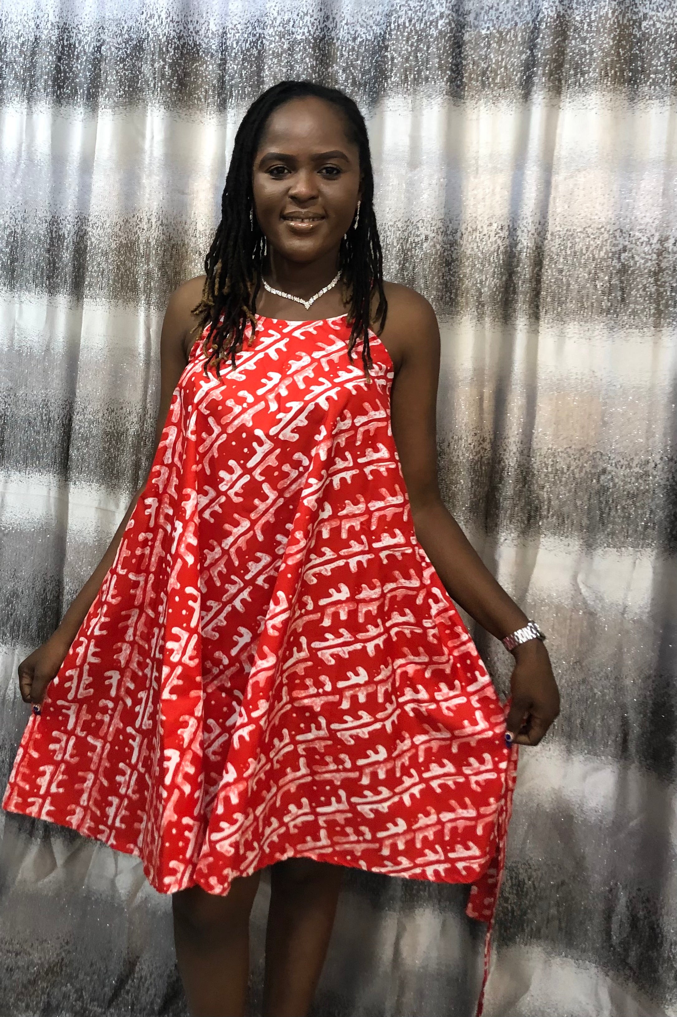 African Print Flare Dress, Moroccan Flare Outfit, Nigerian Gown, Moo-Moo Dress, Ankara Dresses. (Short/knee Length)