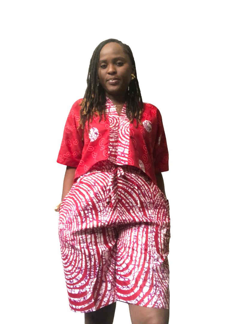 African Women's Crop Top and Pants, Ankara 2 Piece Set Casual Outfits. Ankara Crop Top, Ankara Pants, 2 Piece Party Outfit, Shorts, Ankara Trouser, Gift for Her, African Print Pants, Ankara Crop Top and Pants, Ankara Knee Length Pants and Crop Top