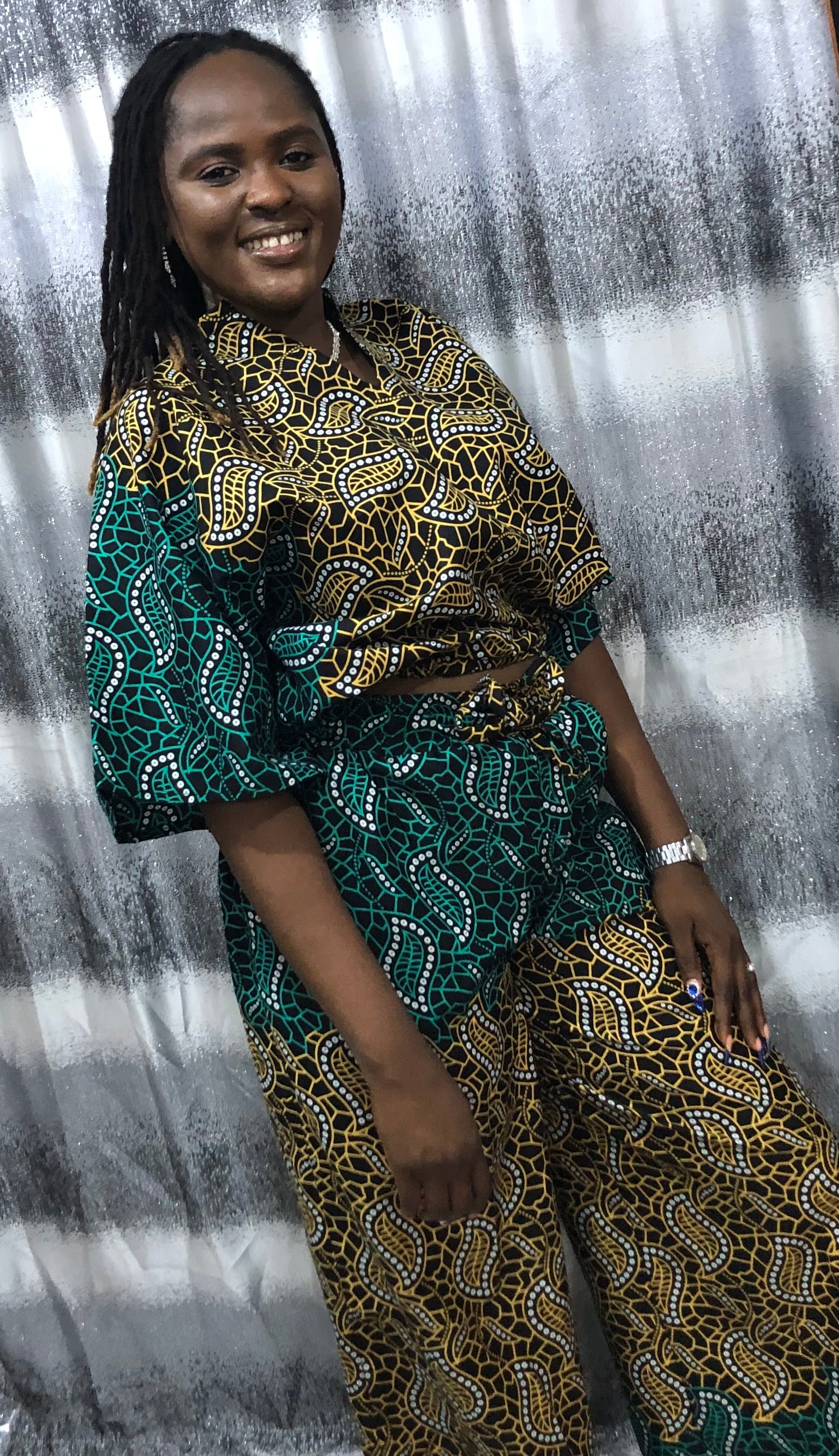 Ankara Two Piece Set: African Print Crop Top & Wide Leg Pants      Ankara two piece set, African print pants, Ankara crop top and pants, African print tops, Ankara wide leg pants, Ankara palazzo pant and top