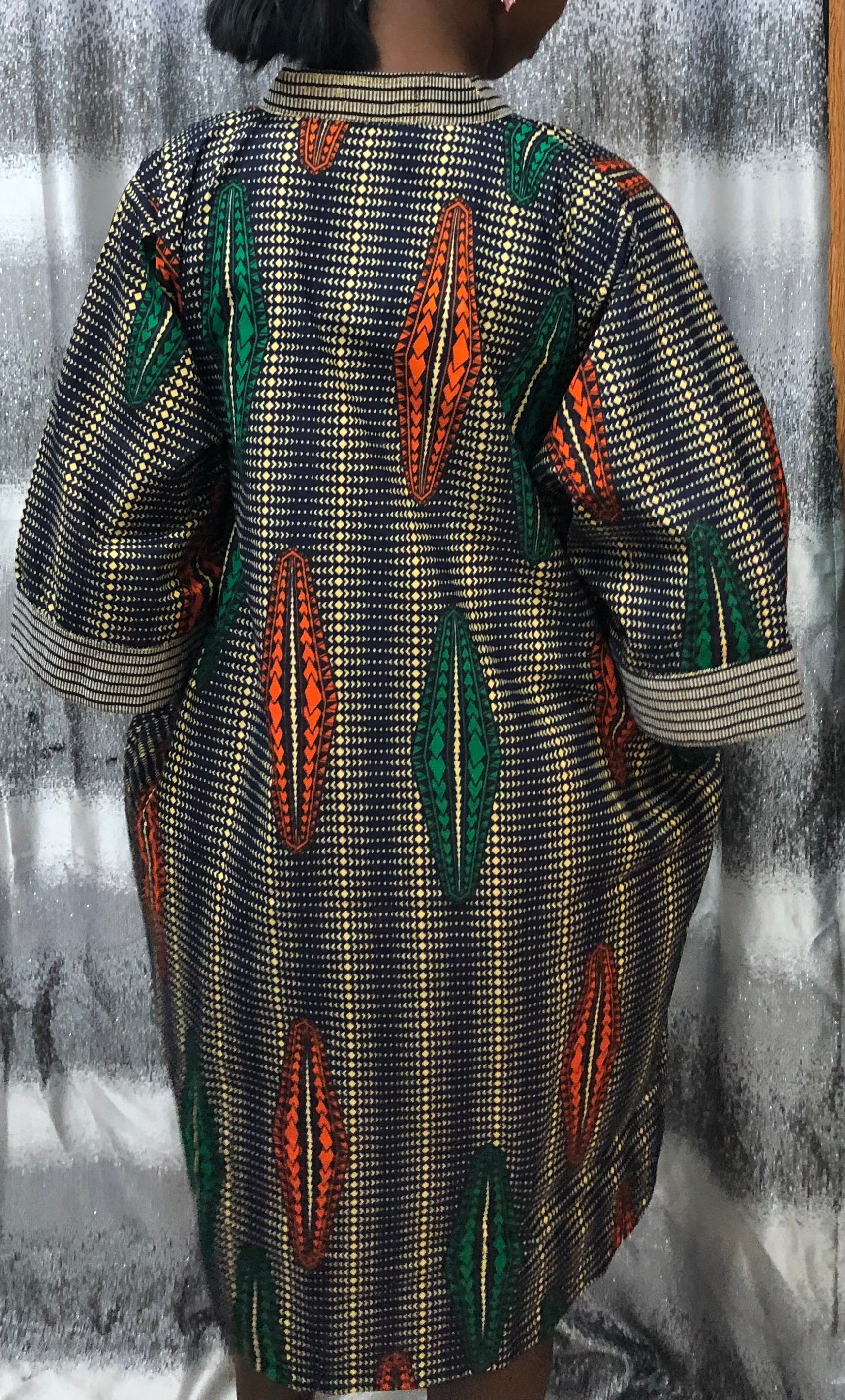 African Print Kaftan Dress, Moroccan bubu Kaftans, Nigerian Bubu, Moo-Moo Dress, Ankara Kaftans. (Short/knee Length)