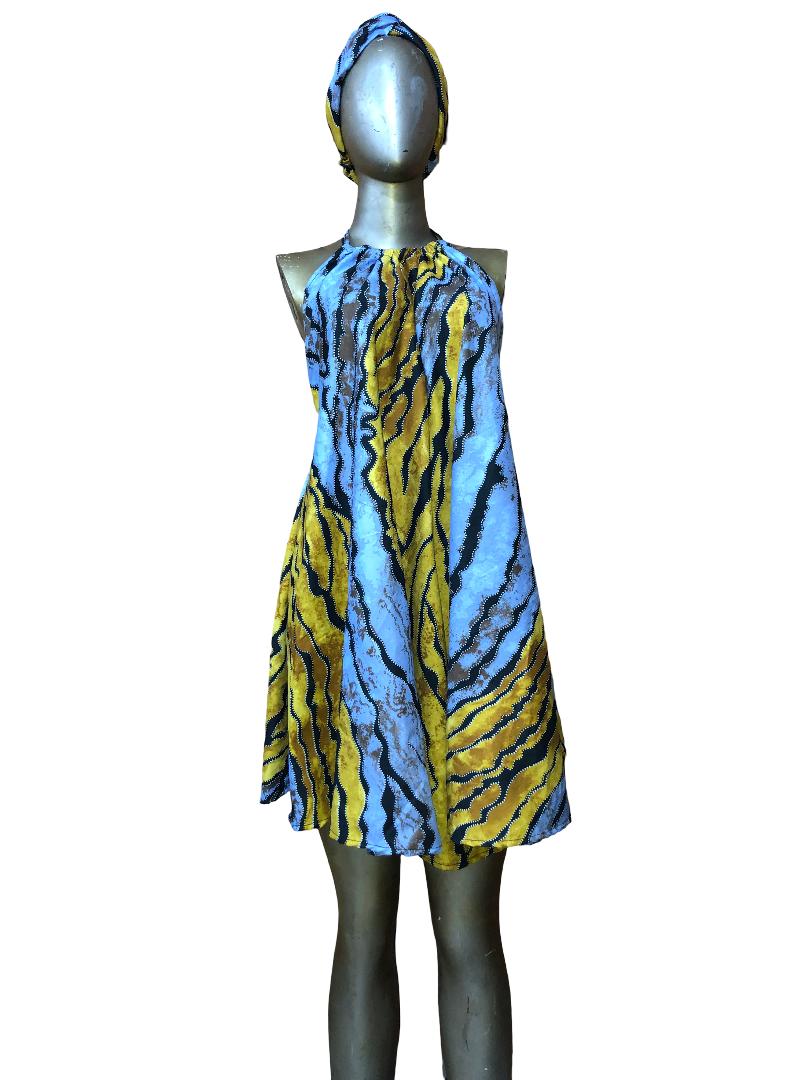 Ankara Dress – Handmade African Halter Neck Summer Dress, Bold Wax Print, Multiple Patterns, Festival Beach Outfit
Handmade Ankara Backless Dress | African Print Summer Kaftan | Backless Maxi Dress