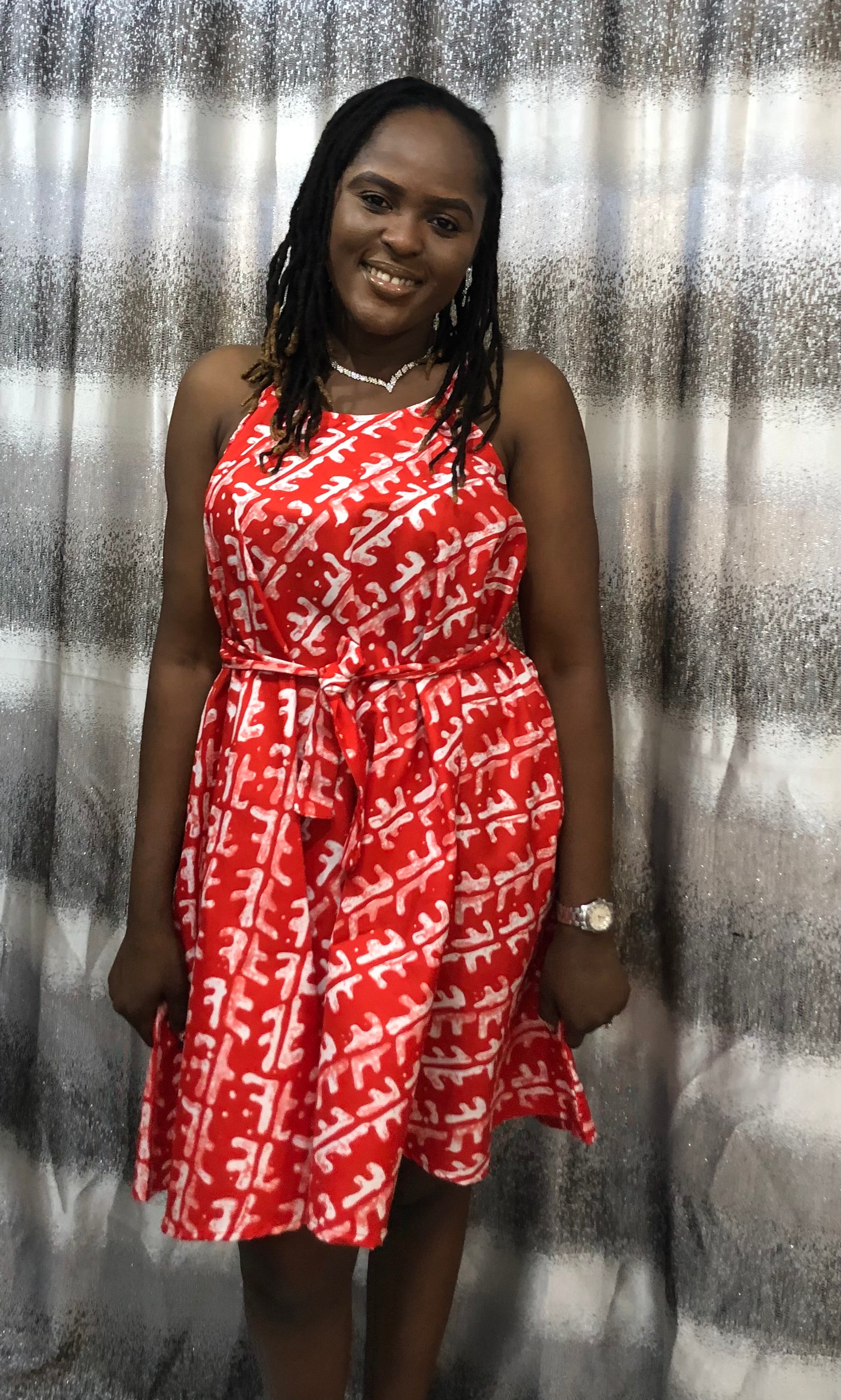 African Print Flare Dress, Moroccan Flare Outfit, Nigerian Gown, Moo-Moo Dress, Ankara Dresses. (Short/knee Length)