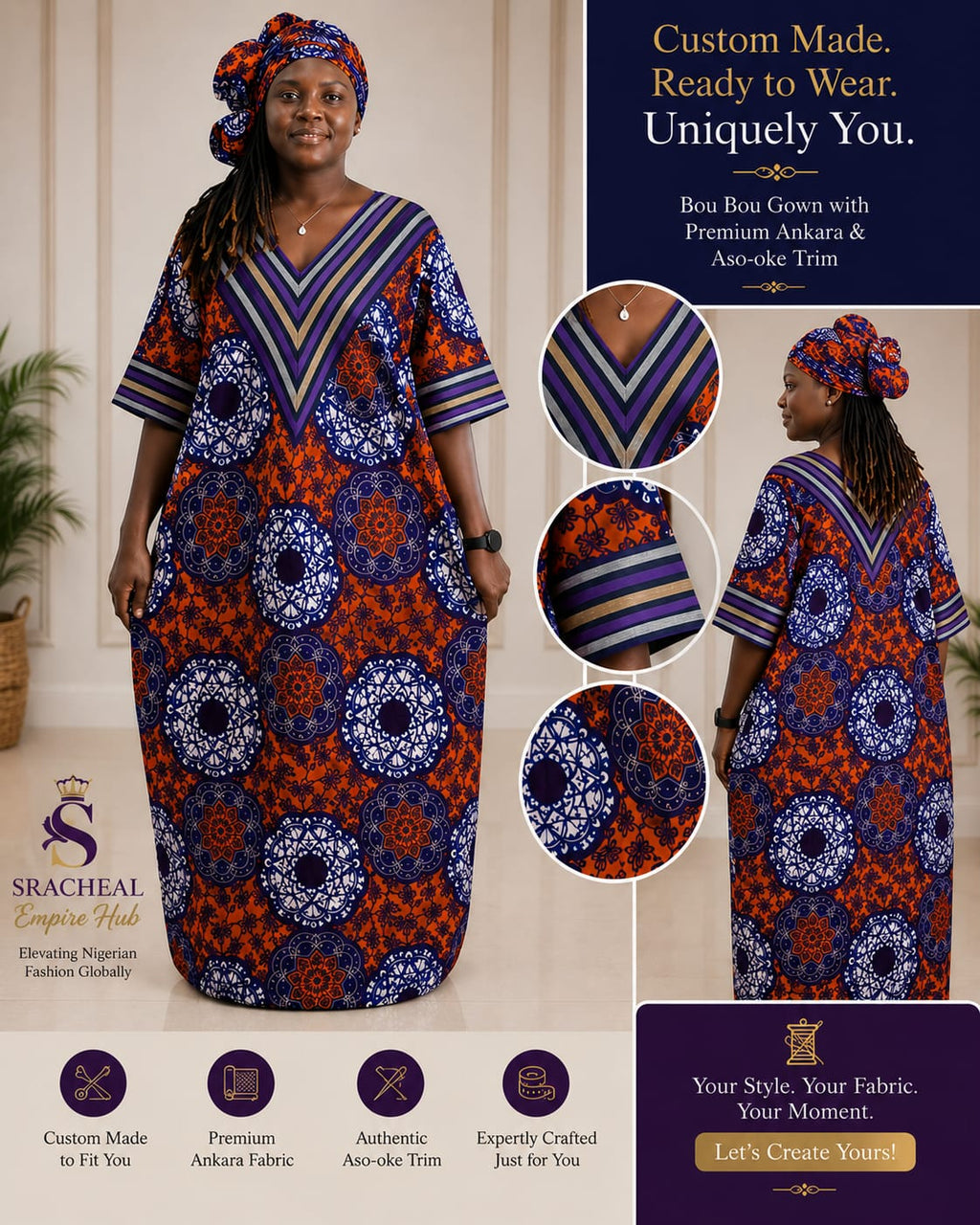 Ankara+Aso Oke Bubu. Cotton Ankara with Aso Oke free gown. African Print Kaftan Dress, Moroccan bubu Kaftans, Nigerian Bubu, Moo-Moo Dress, Ankara Kaftans.