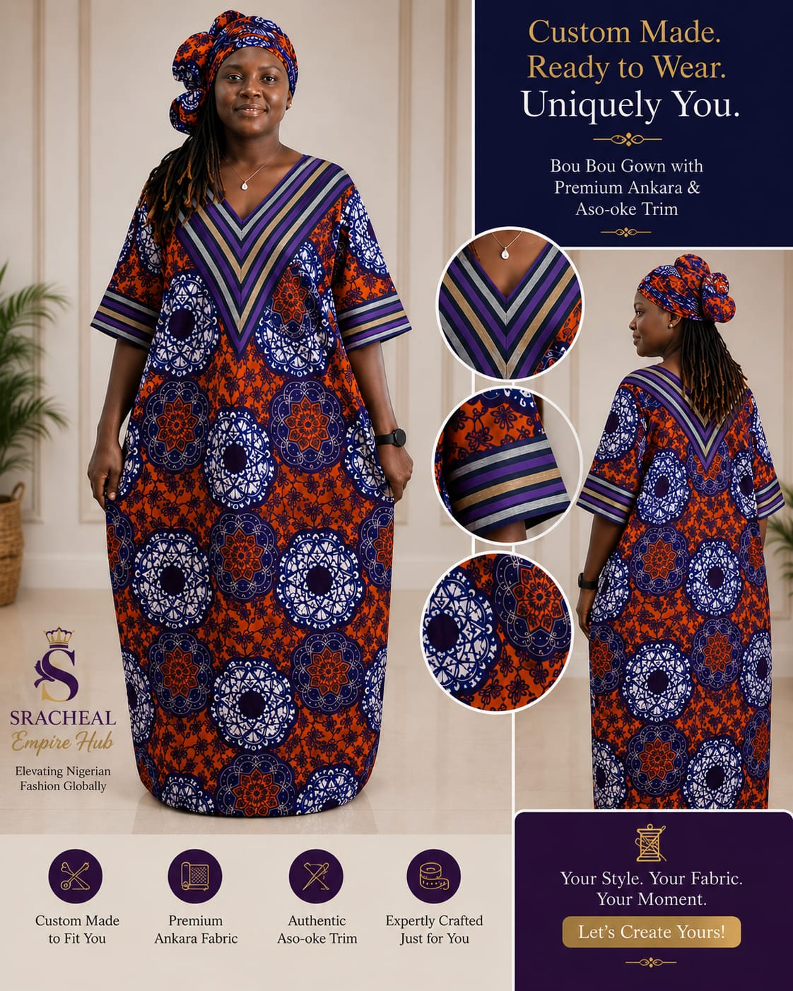 Ankara+Aso Oke Bubu. Cotton Ankara with Aso Oke free gown. African Print Kaftan Dress, Moroccan bubu Kaftans, Nigerian Bubu, Moo-Moo Dress, Ankara Kaftans.