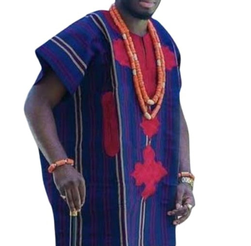 1 Piece African Aso Oke for Men (Danshiki Top only)Festival Suit Gift for Him African Attire Traditional Dashiki Men's Wedding Clothing Vintage Costume, Handmade African Aso Oke.