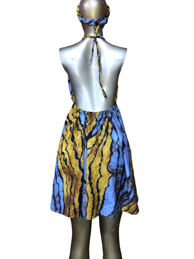 Ankara Dress – Handmade African Halter Neck Summer Dress, Bold Wax Print, Multiple Patterns, Festival Beach Outfit
Handmade Ankara Backless Dress | African Print Summer Kaftan | Backless Maxi Dress
