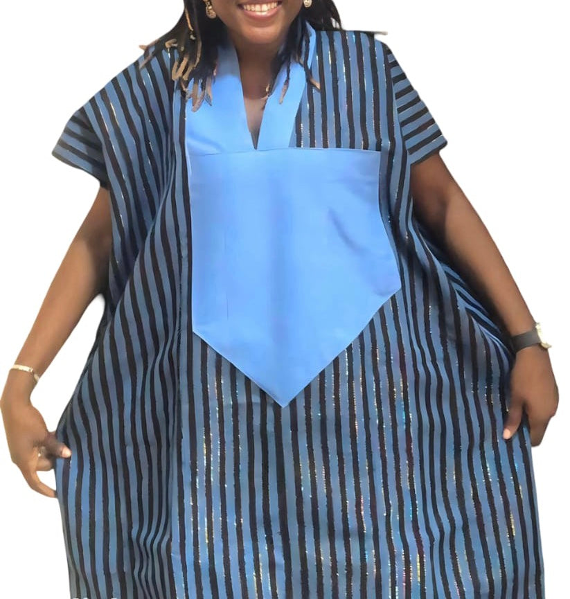 Aso Oke Bubu / Handmade African Print Boubou / Kaftan / Moo-Moo fits, Aso Oke Boubou Dress: Handmade Nigerian Kaftan, One size fits all