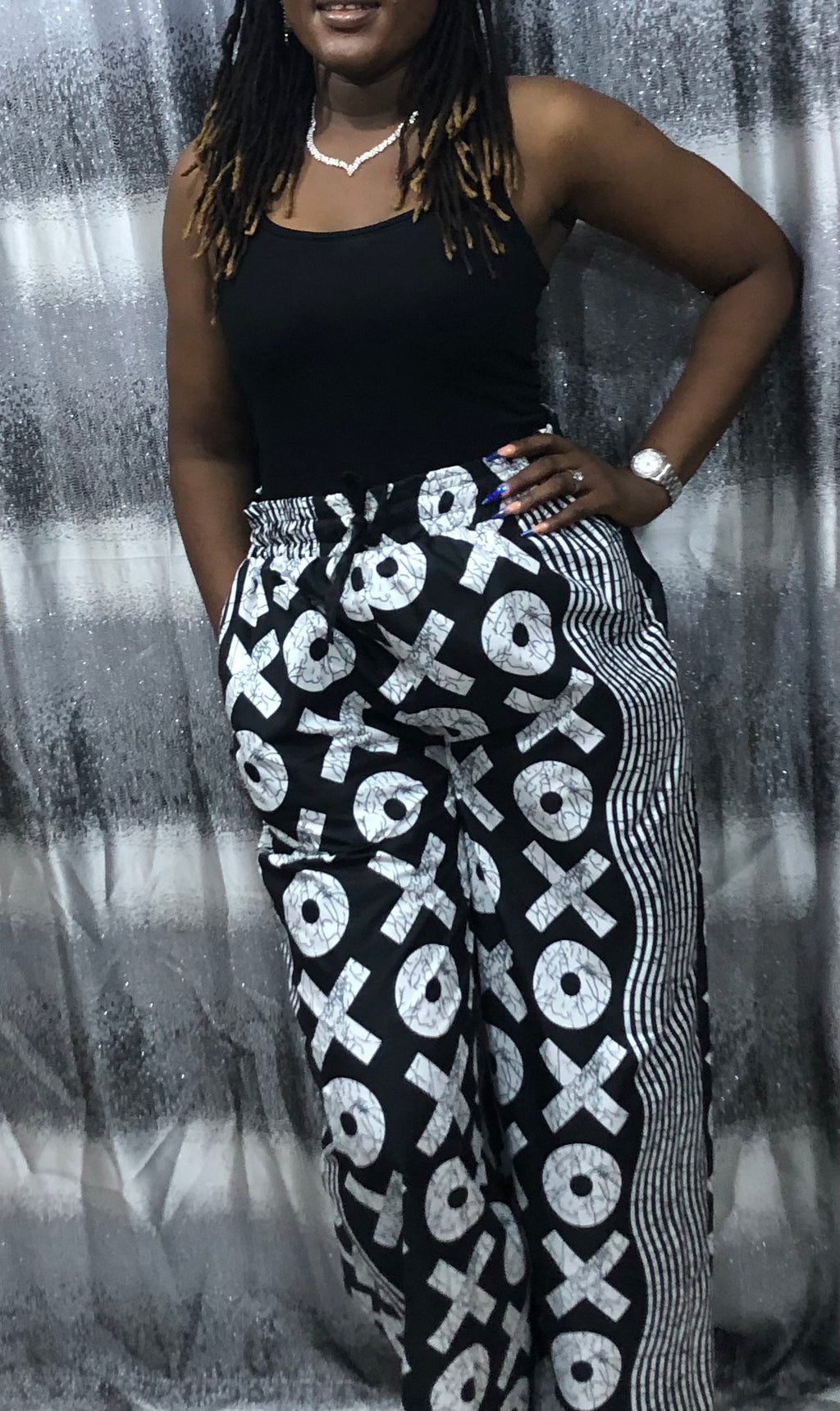 Ankara Full-Length Trousers | Elastic Waist Cotton Pants | Nigerian Wax Fabric | African Palazzo Pants – Wide Leg Ankara Trousers – Ready to Wear High Waist Pants