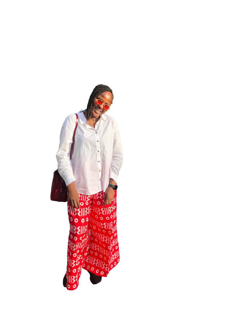 Ankara Full-Length Trousers | Elastic Waist Cotton Pants | Nigerian Wax Fabric | African Palazzo Pants – Wide Leg Ankara Trousers – Ready to Wear High Waist Pants