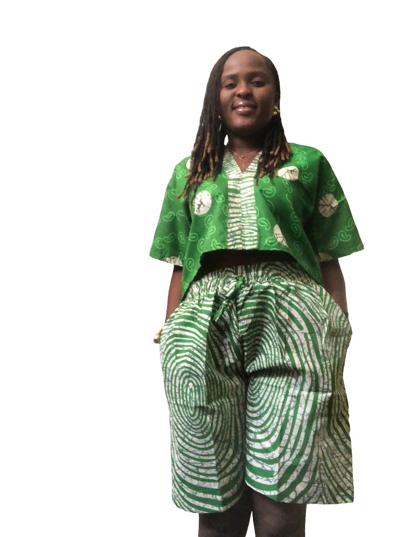 African Women's Crop Top and Pants, Ankara 2 Piece Set Casual Outfits. Ankara Crop Top, Ankara Pants, 2 Piece Party Outfit, Shorts, Ankara Trouser, Gift for Her, African Print Pants, Ankara Crop Top and Pants, Ankara Knee Length Pants and Crop Top