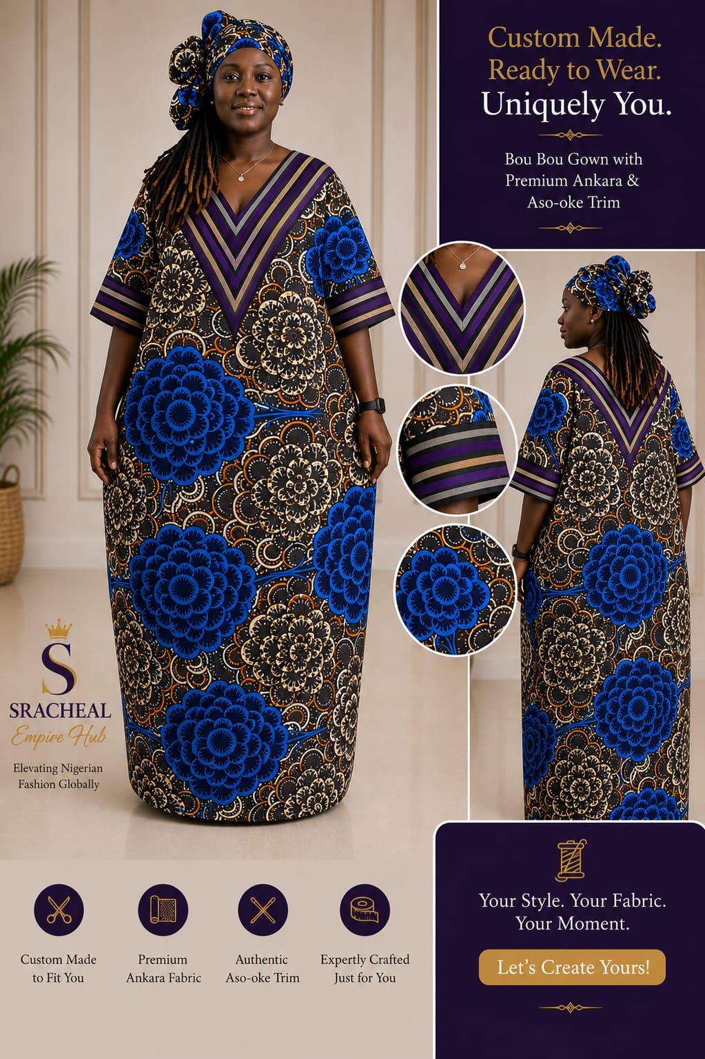 Ankara+Aso Oke Bubu. Cotton Ankara with Aso Oke free gown. African Print Kaftan Dress, Moroccan bubu Kaftans, Nigerian Bubu, Moo-Moo Dress, Ankara Kaftans.