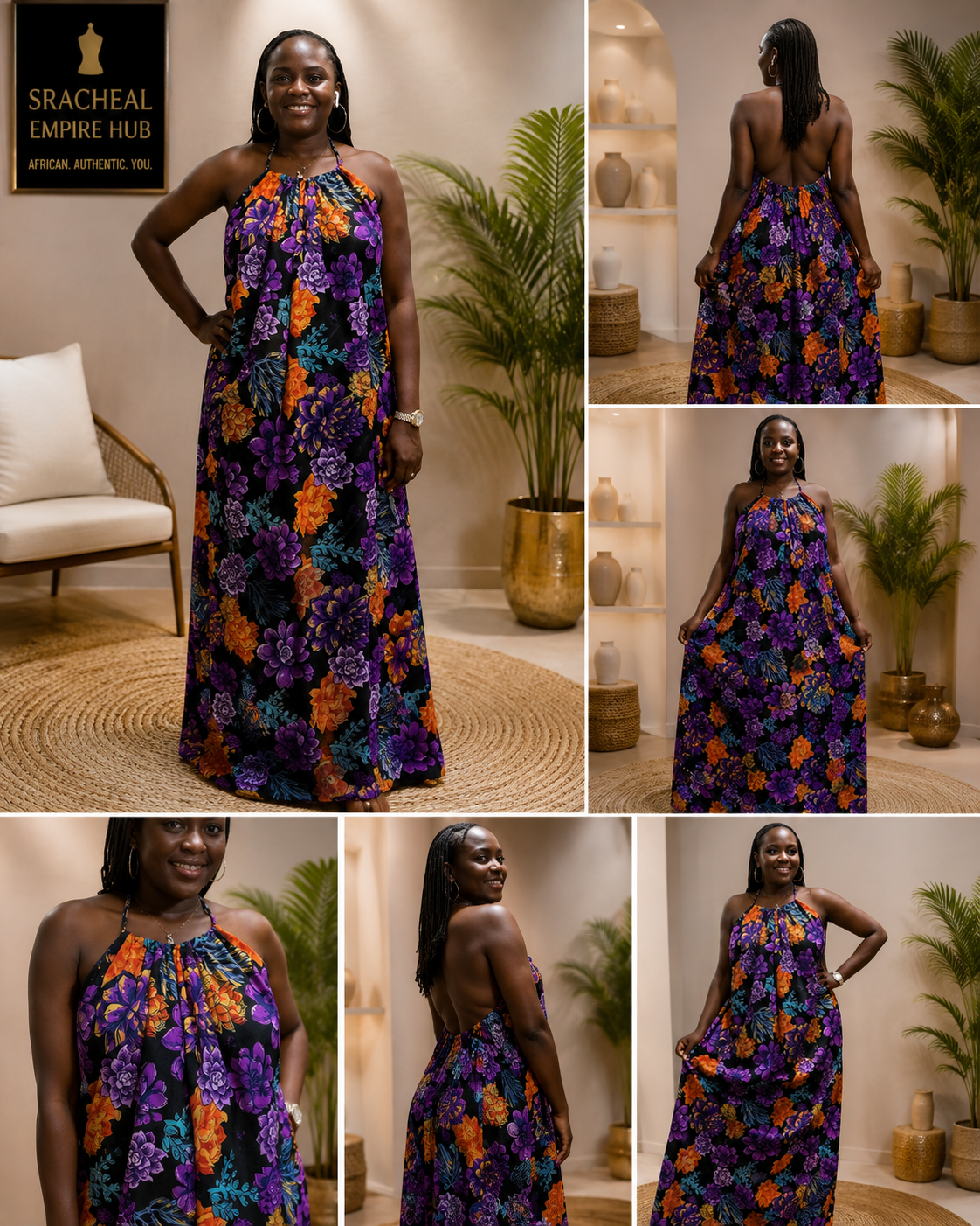 Ankara Dress – Handmade African Halter Neck Summer Dress, Bold Wax Print, Multiple Patterns, Festival Beach Outfit
Handmade Ankara Backless Dress | African Print Summer Kaftan | Backless Maxi Dress