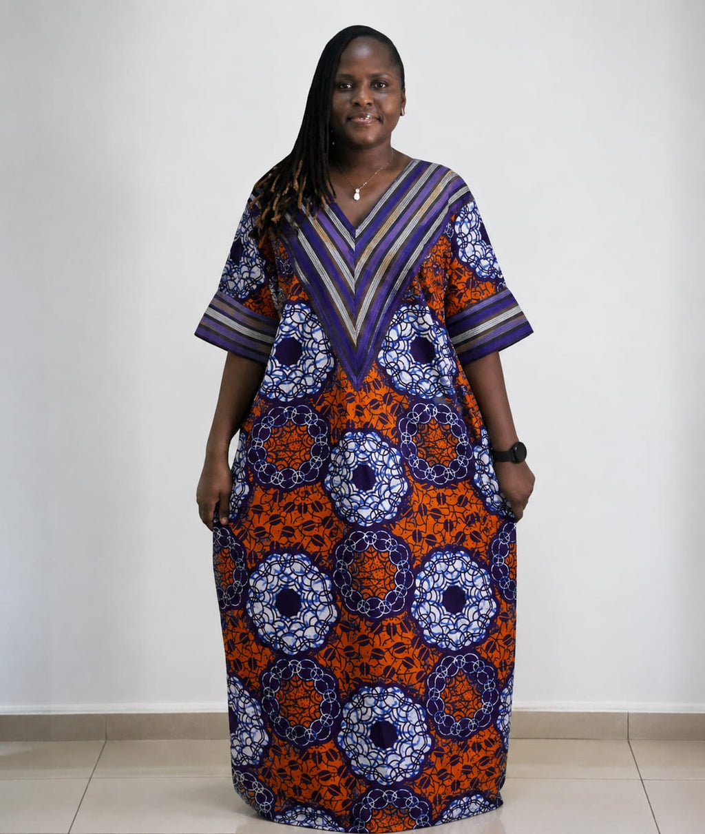 Ankara+Aso Oke Bubu. Cotton Ankara with Aso Oke free gown. African Print Kaftan Dress, Moroccan bubu Kaftans, Nigerian Bubu, Moo-Moo Dress, Ankara Kaftans.