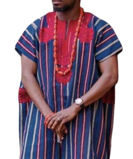 1 Piece African Aso Oke for Men (Danshiki Top only)Festival Suit Gift for Him African Attire Traditional Dashiki Men's Wedding Clothing Vintage Costume, Handmade African Aso Oke.