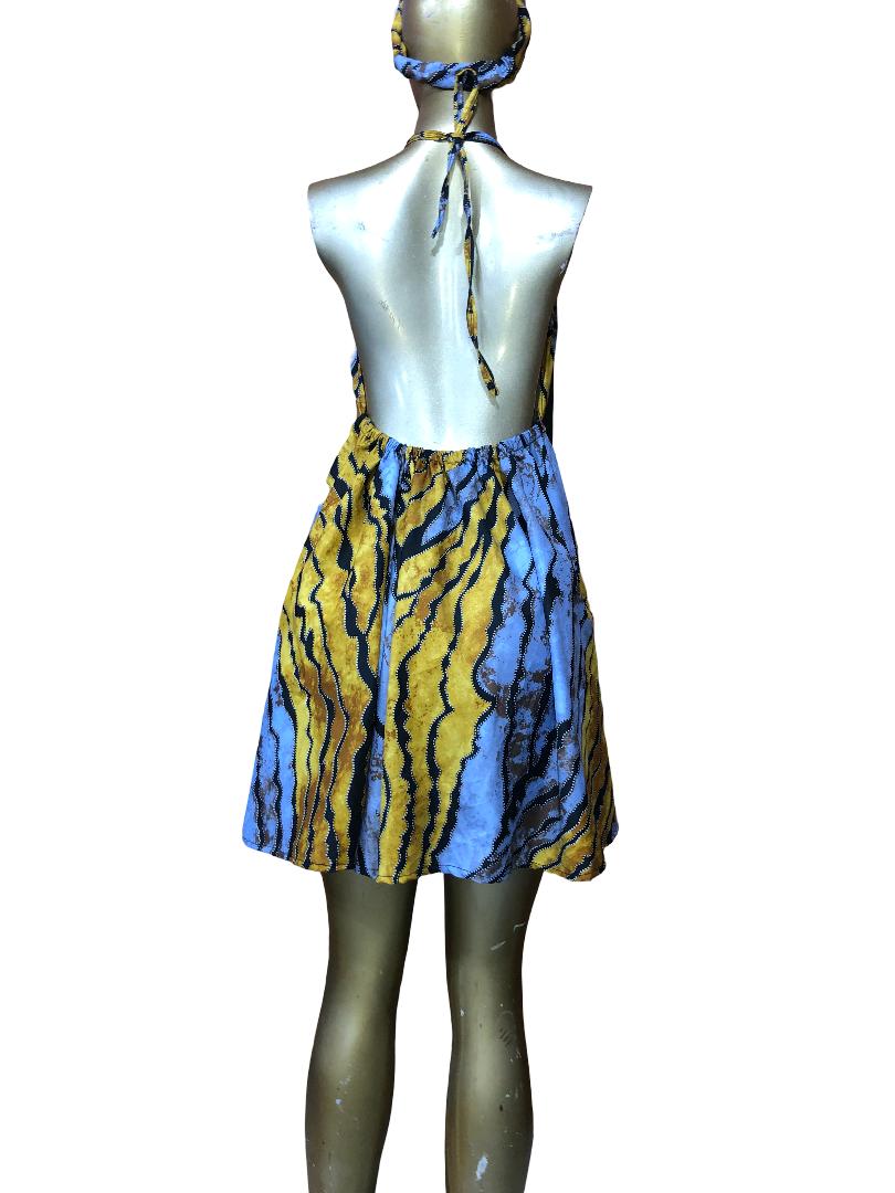 Ankara Dress – Handmade African Halter Neck Summer Dress, Bold Wax Print, Multiple Patterns, Festival Beach Outfit
Handmade Ankara Backless Dress | African Print Summer Kaftan | Backless Maxi Dress